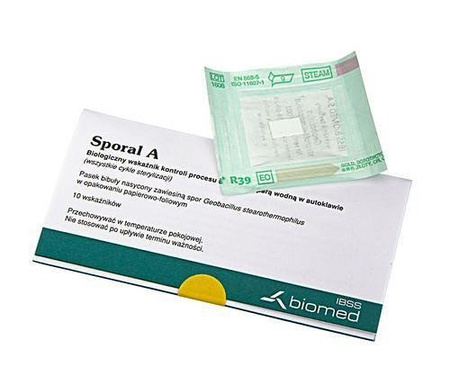 Testy biologiczne Sporal A do kontroli sterylizacji parą wodną – 10 sztuk, Biomed SA, wskaźniki autoklaw ENBIO/BRAVO G4