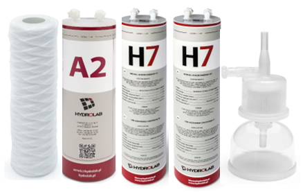 Zestaw filtrów do demineralizatora Hydrolab HLP 5s/HLP 5sp – prefiltr, filtr A2, H7, kapsuła sterylizacyjna