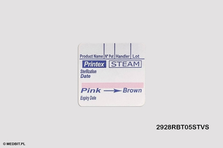 Etykieta 3-rzędowa STEAM do metkownicy Printex V30, Blitz, Meteo 29x28 mm, 500 szt., wskaźnik parowy, EN ISO 11140-1, PRINTEX MEDICAL