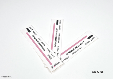 Wskaźnik chemiczny klasy 5 do sterylizacji parą wodną 4A 5 SL, 250 szt., 121–134°C, ISO 11140-1 – 4a medical