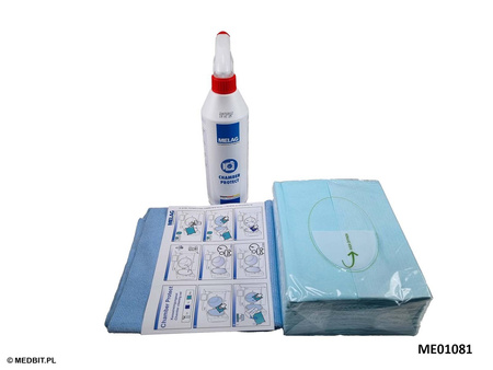 Chamber Protect MELAG – Zestaw do czyszczenia komory i tacek autoklawu, spray + ściereczki, ME01081