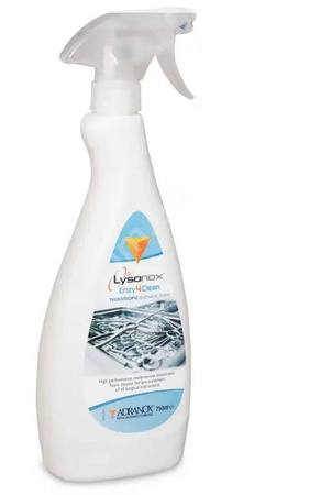 LYSONOX ENZY4CLEAN 750 ml – Enzymatyczny spray do wstępnej obróbki i oczyszczania narzędzi medycznych, kosmetycznych i chirurgicznych Adranox