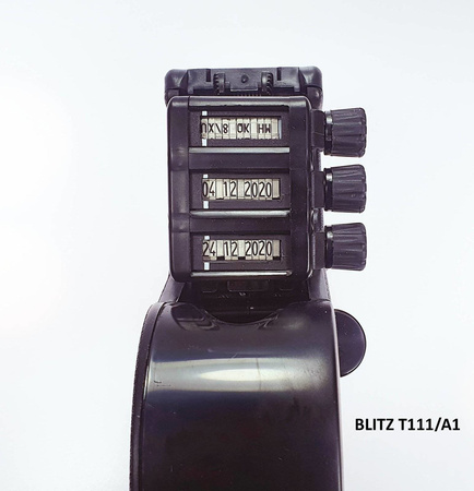 Metkownica alfanumeryczna 3-rzędowa BLITZ T111/A1 do etykietowania sterylizacji 28×29 mm, druk cyfr i liter