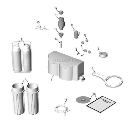Demineralizator wody PURE 100 do autoklawów BRAVO G4, 3,3 kg, wydajność 120 l, CEFLA, kod M7C200010