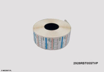 Etykiety do sterylizacji plazmowej 3-rzędowe 28x29 mm, wskaźnik klasy 1, do metkownicy Printex V30, Blitz, 500 szt. PRINTEX MEDICAL