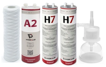 Zestaw filtrów do demineralizatora Hydrolab HLP 5s/HLP 5sp – prefiltr, filtr A2, H7, kapsuła sterylizacyjna