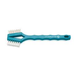 Szczotka do czyszczenia narzędzi Key SURGICAL, podwójna końcówka, nylon i stal nierdzewna, 18 cm, zielona